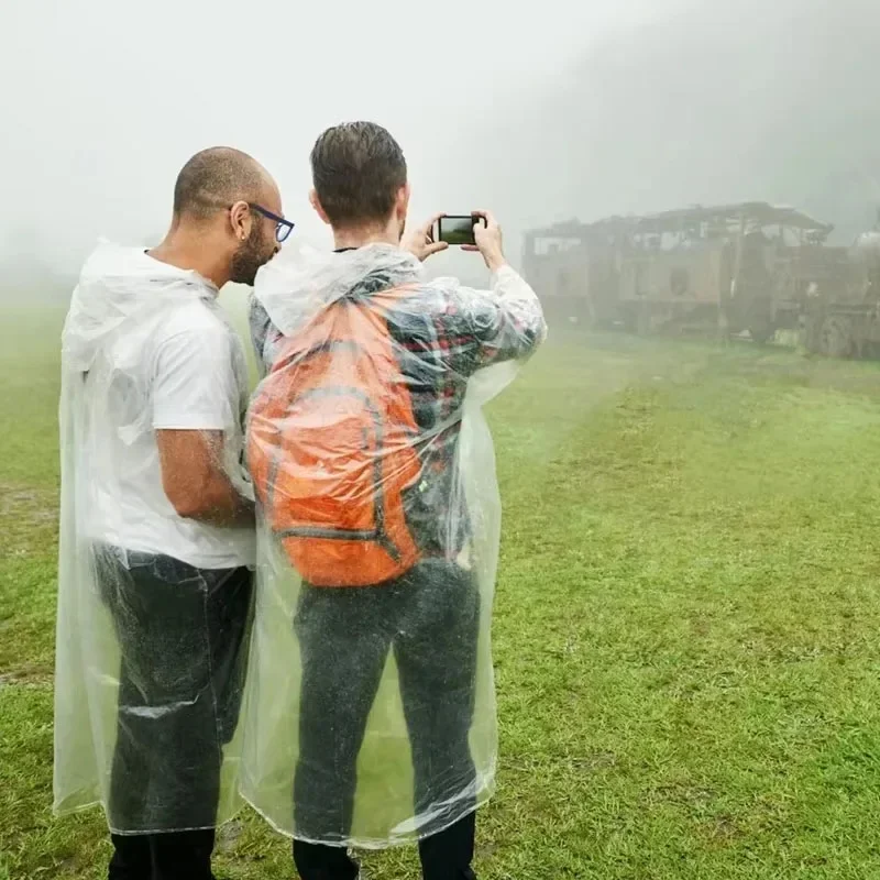 Emergency Poncho Rain - 5/10 adetlik paket halinde sunulan, kompakt,