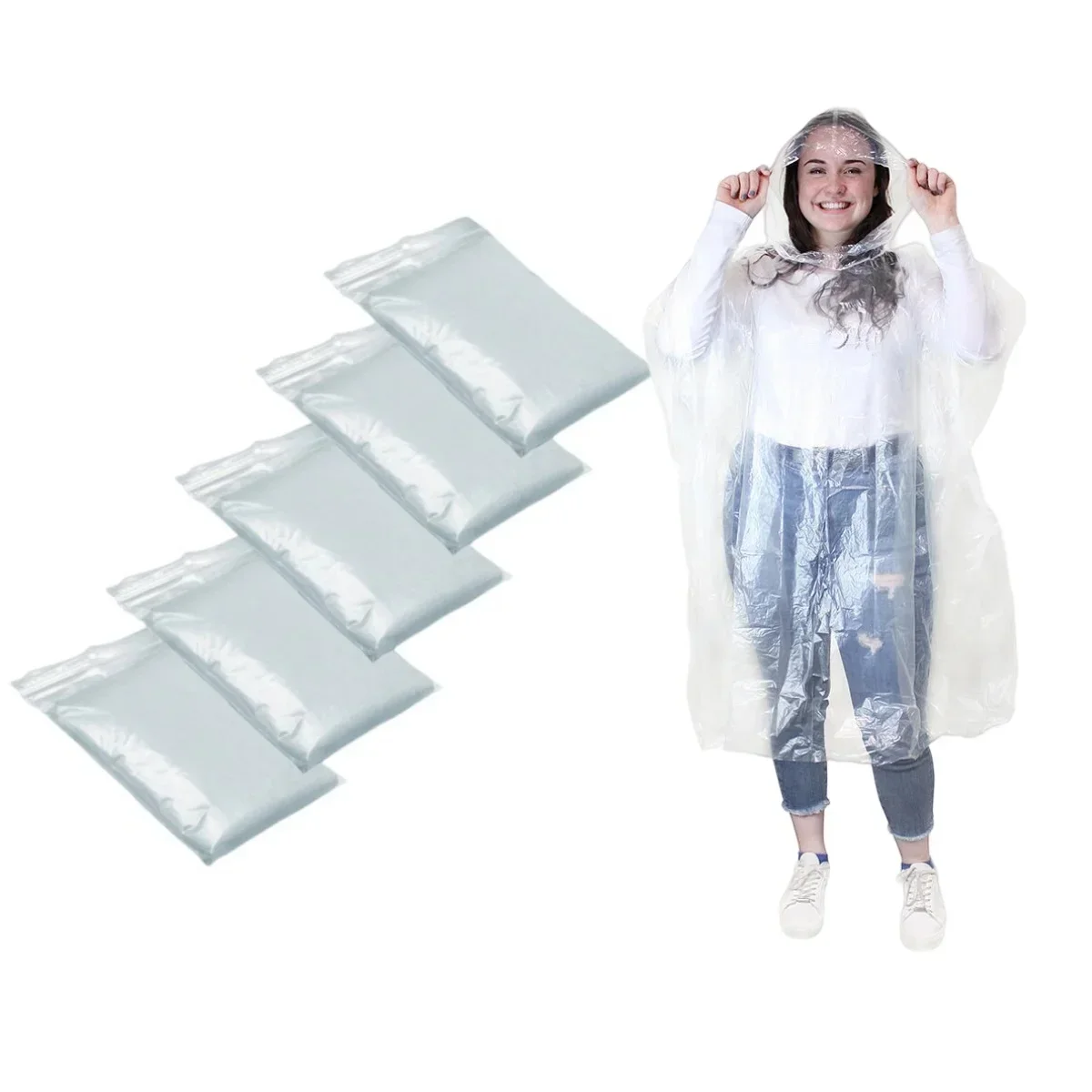 5/10 adetlik paket halinde sun - Emergency Poncho Rain incelemesi ve fiyatı