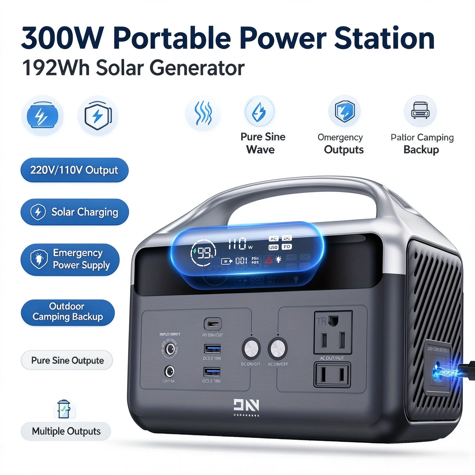 300W Taşınabilir Güç İstasyonu - Solar Emergency Charger incelemesi ve fiyatı